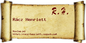 Rácz Henriett névjegykártya