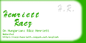 henriett racz business card
